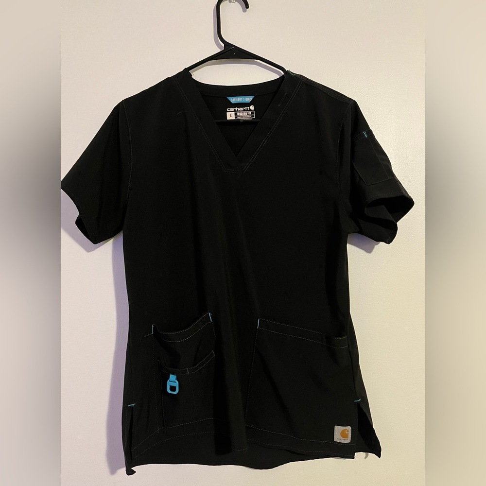 Carhartt Black V-Neck Scrub Top